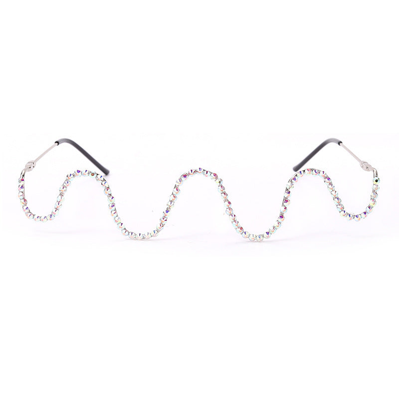 Handmade diamond half-rim glasses